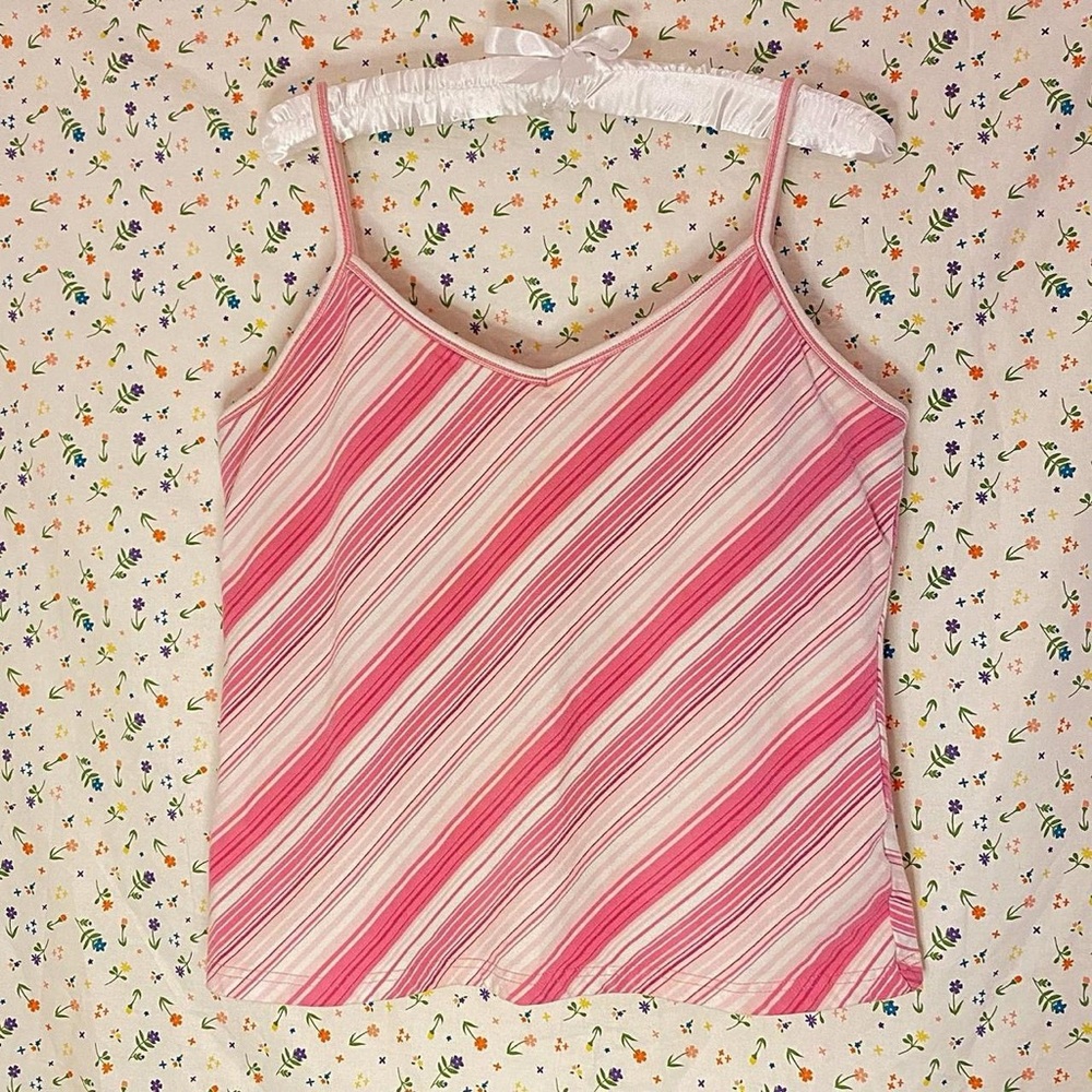 White/pink camisole tank top from the brand Sonoma